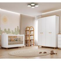 Quarto de Bebê Completo Berço e Guarda Roupa 4 Portas 100 MDF Lívia Permobili Quarto de Bebê Completo Berço e Guarda Roupa 4 Portas 100 MDF Lívia Permobili