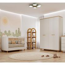 Quarto de Bebê Completo Berço e Guarda Roupa 4 Portas 100 MDF Lívia Permobili Quarto de Bebê Completo Berço e Guarda Roupa 4 Portas 100 MDF Lívia Permobili