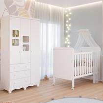 Quarto de Bebê Completo Berço Mini Cama Cloe 2 Em 1 Guarda Roupa Uli 3 Portas 3 Gavetas Quarto de Bebê Completo Berço Mini Cama Cloe 2 Em 1 Guarda Roupa Uli 3 Portas 3 Gavetas
