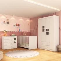 Quarto de Bebê Completo Brisa MP4517 5 Portas 6 Gavetas MDF-MDP 122cm Branco Multimóveis Quarto de Bebê Completo Brisa MP4517 5 Portas 6 Gavetas MDF-MDP 122cm Branco Multimóveis