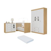 Quarto de Bebê Completo com Berço 3 em 1 com Colchão Incluso Amora Multimóveis MP4565