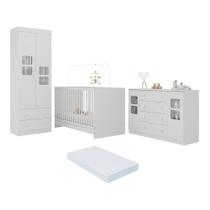 Quarto de Bebê Completo com Berço 3 em 1 com Colchão Incluso Brisa Multimóveis MP4545 Quarto de Bebê Completo com Berço 3 em 1 com Colchão Incluso Brisa Multimóveis MP4545