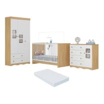 Quarto de Bebê Completo com Berço 3 em 1 com Colchão Incluso Serena Multimóveis MP4543