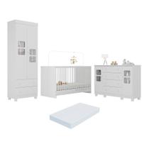 Quarto de Bebê Completo com Berço 3 em 1 com Colchão Incluso Sol Multimóveis MP4546