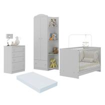 Quarto de Bebê Completo com Berço 3 em 1 com Colchão Multimóveis MP4154