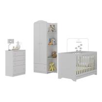 Quarto De Bebê Completo Com Berço 3 Em 1 Com Colchão Multimóveis Mp4163 Branco Branco/colorido Quarto De Bebê Completo Com Berço 3 Em 1 Com Colchão Multimóveis Mp4163 Branco Branco/colorido