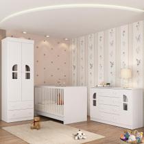 Quarto de Bebê Completo com Berço 3 em 1 para Colchão 130x60cm Amora Multimóveis MP4561