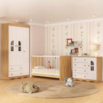Quarto de Bebê Completo com Berço 3 em 1 para Colchão 130x60cm Liz Multimóveis MP4559 Quarto de Bebê Completo com Berço 3 em 1 para Colchão 130x60cm Liz Multimóveis MP4559