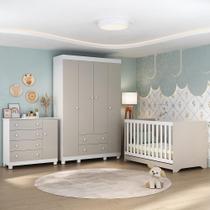 Quarto De Bebê Completo Com Berço Americano 3 Em 1 Allegra Multimóveis MP4582 Branco-off White Quarto De Bebê Completo Com Berço Americano 3 Em 1 Allegra Multimóveis MP4582 Branco-off White