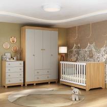 Quarto De Bebê Completo Com Berço Americano 3 Em 1 Allegra Multimóveis MP4586 Madeirado-off White Quarto De Bebê Completo Com Berço Americano 3 Em 1 Allegra Multimóveis MP4586 Madeirado-off White