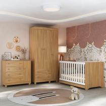 Quarto De Bebê Completo Com Berço Americano 3 Em 1 Allegra Multimóveis MP4590 Madeirado Quarto De Bebê Completo Com Berço Americano 3 Em 1 Allegra Multimóveis MP4590 Madeirado