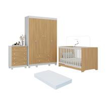 Quarto de Bebê Completo com Berço Americano 3 em 1 Colchão Incluso Allegra Multimóveis MP4602