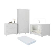 Quarto de Bebê Completo com Berço Americano 3 em 1 Colchão Incluso Allegra Multimóveis MP4606