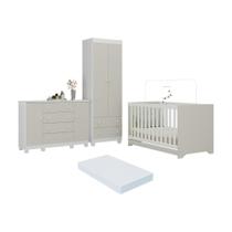 Quarto de Bebê Completo com Berço Americano 3 em 1 Colchão Incluso Allegra Multimóveis MP4610