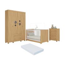 Quarto de Bebê Completo com Berço Americano 3 em 1 Colchão Incluso Bombom Multimóveis MP4634 Quarto de Bebê Completo com Berço Americano 3 em 1 Colchão Incluso Bombom Multimóveis MP4634
