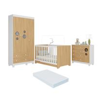 Quarto de Bebê Completo com Berço Americano 3 em 1 Colchão Incluso Bombom Multimóveis MP4638 Quarto de Bebê Completo com Berço Americano 3 em 1 Colchão Incluso Bombom Multimóveis MP4638