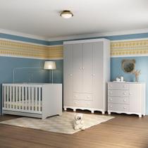 Quarto de Bebê Completo com Berço Americano 3 em 1 Colchão Incluso Dengo Multimóveis MP4600