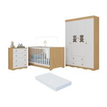 Quarto de Bebê Completo com Berço Americano 3 em 1 Colchão Incluso Doçura Multimóveis MP4666