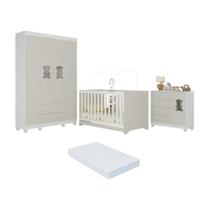 Quarto de Bebê Completo com Berço Americano 3 em 1 Colchão Incluso Fofura Multimóveis MP4661 Quarto de Bebê Completo com Berço Americano 3 em 1 Colchão Incluso Fofura Multimóveis MP4661