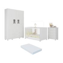 Quarto de Bebê Completo com Berço Americano 3 em 1 Colchão Incluso Fofura Multimóveis MP4665 Quarto de Bebê Completo com Berço Americano 3 em 1 Colchão Incluso Fofura Multimóveis MP4665