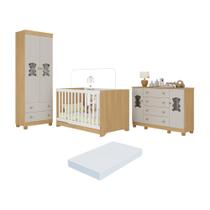 Quarto de Bebê Completo com Berço Americano 3 em 1 Colchão Incluso Fofura Multimóveis MP4673 Quarto de Bebê Completo com Berço Americano 3 em 1 Colchão Incluso Fofura Multimóveis MP4673