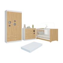 Quarto de Bebê Completo com Berço Americano 3 em 1 Colchão Incluso Pirulito Multimóveis MP4637 Quarto de Bebê Completo com Berço Americano 3 em 1 Colchão Incluso Pirulito Multimóveis MP4637