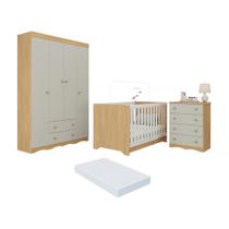Quarto de Bebê Completo com Berço Americano 3 em 1 Colchão Incluso Realeza Multimóveis MP4603