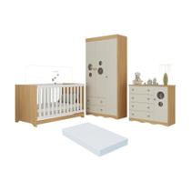 Quarto de Bebê Completo com Berço Americano 3 em 1 Colchão Incluso Sonho Multimóveis MP4639 Quarto de Bebê Completo com Berço Americano 3 em 1 Colchão Incluso Sonho Multimóveis MP4639