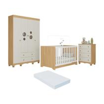 Quarto de Bebê Completo com Berço Americano 3 em 1 Colchão Incluso Suspiro Multimóveis MP4636 Quarto de Bebê Completo com Berço Americano 3 em 1 Colchão Incluso Suspiro Multimóveis MP4636