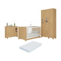 Quarto de Bebê Completo com Berço Americano 3 em 1 Colchão Incluso Suspiro Multimóveis MP4640