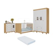 Quarto de Bebê Completo com Berço Americano 3 em 1 Colchão Incluso Ternura Multimóveis MP4663