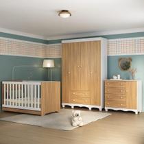 Quarto De Bebê Completo Com Berço Americano 3 Em 1 Dengo Multimóveis MP4584 Branco-madeirado Quarto De Bebê Completo Com Berço Americano 3 Em 1 Dengo Multimóveis MP4584 Branco-madeirado