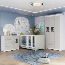 Quarto de Bebê Completo com Berço Americano 3 em 1 Doçura Multimóveis MP4654