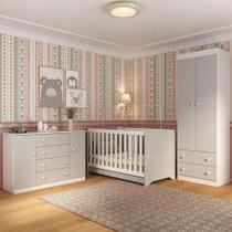 Quarto De Bebê Completo Com Berço Americano 3 Em 1 Encanto Multimóveis MP4593 Branco-off White Quarto De Bebê Completo Com Berço Americano 3 Em 1 Encanto Multimóveis MP4593 Branco-off White