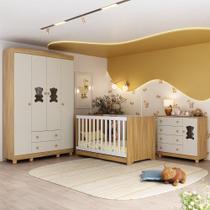 Quarto de Bebê Completo com Berço Americano 3 em 1 Fofura Multimóveis MP4645 Quarto de Bebê Completo com Berço Americano 3 em 1 Fofura Multimóveis MP4645