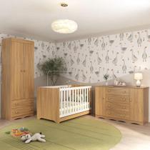 Quarto de Bebê Completo com Berço Americano 3 em 1 para Colchão 130x70cm Realeza Multimóveis MP4595