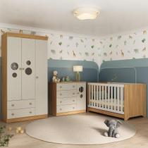 Quarto De Bebê Completo Com Berço Americano 3 Em 1 Pirulito Multimóveis MP4621 Madeirado-off White Quarto De Bebê Completo Com Berço Americano 3 Em 1 Pirulito Multimóveis MP4621 Madeirado-off White