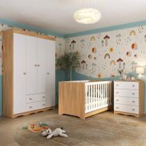 Quarto De Bebê Completo Com Berço Americano 3 Em 1 Realeza Multimóveis MP4587 Madeirado-branco Quarto De Bebê Completo Com Berço Americano 3 Em 1 Realeza Multimóveis MP4587 Madeirado-branco