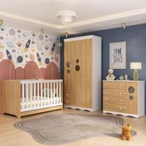 Quarto de Bebê Completo com Berço Americano 3 em 1 Sonho Multimóveis MP4623