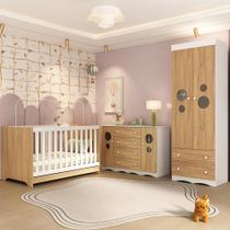 Quarto de Bebê Completo com Berço Americano 3 em 1 Sonho Multimóveis MP4627