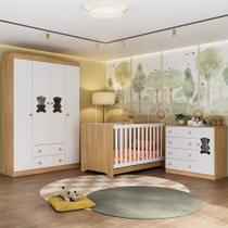 Quarto de Bebê Completo com Berço Americano 3 em 1 Teddy Multimóveis MP4644