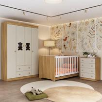 Quarto de Bebê Completo com Berço Americano 3 em 1 Teddy Multimóveis MP4648 Quarto de Bebê Completo com Berço Americano 3 em 1 Teddy Multimóveis MP4648