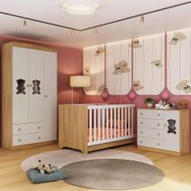 Quarto de Bebê Completo com Berço Americano 3 em 1 Teddy Multimóveis MP4652