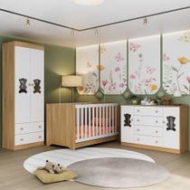 Quarto de Bebê Completo com Berço Americano 3 em 1 Teddy Multimóveis MP4656