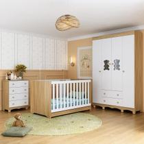 Quarto De Bebê Completo Com Berço Americano 3 Em 1 Ternura Multimóveis MP4651 Madeirado-branco Quarto De Bebê Completo Com Berço Americano 3 Em 1 Ternura Multimóveis MP4651 Madeirado-branco