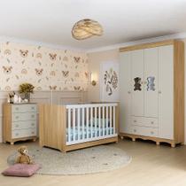 Quarto De Bebê Completo Com Berço Americano 3 Em 1 Ternura Multimóveis MP4651 Madeirado-off White Quarto De Bebê Completo Com Berço Americano 3 Em 1 Ternura Multimóveis MP4651 Madeirado-off White