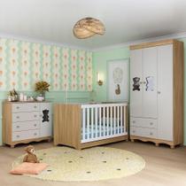 Quarto De Bebê Completo Com Berço Americano 3 Em 1 Ternura Multimóveis MP4655 Madeirado-off White Quarto De Bebê Completo Com Berço Americano 3 Em 1 Ternura Multimóveis MP4655 Madeirado-off White