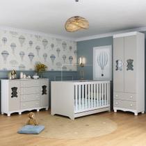 Quarto De Bebê Completo Com Berço Americano 3 Em 1 Ternura Multimóveis MP4659 Branco/off White