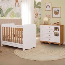 Quarto de Bebê Completo com Berço Americano Ben 3 Em 1 Cômoda Uli 4 Gavetas MDF