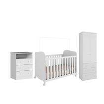 Quarto de Bebê Completo com Berço Americano Guarda Roupa Cômoda Teka Espresso Móveis